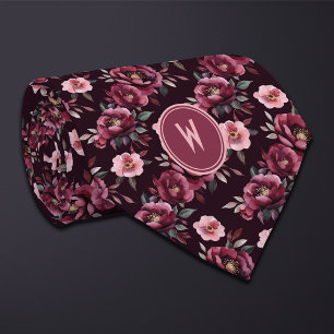 Maroon Peonies Blommigt Slips