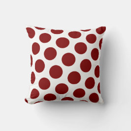 Maroon Polka Dot Mönster Kudde