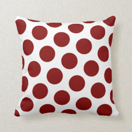 Maroon Polka Dot Mönster Kudde