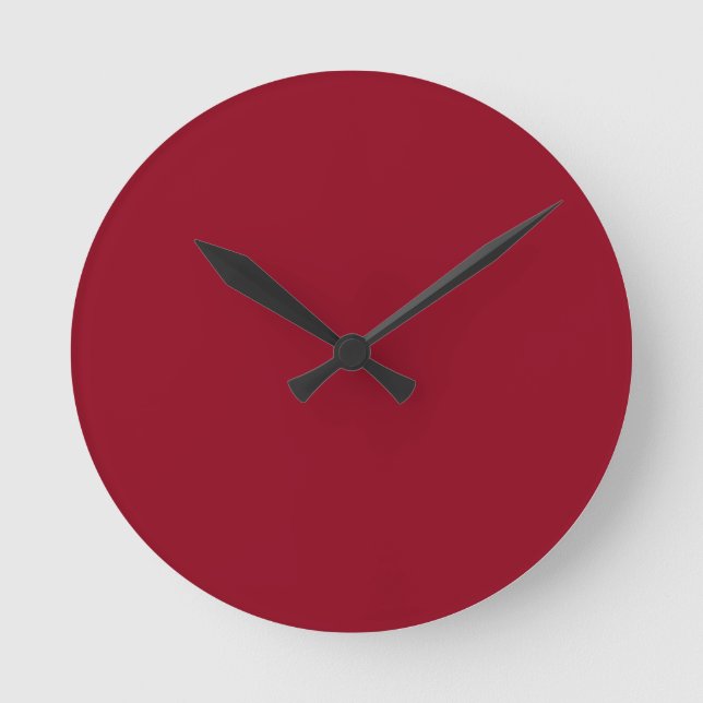 Maroon Red Clock Rund Klocka (Framsida)