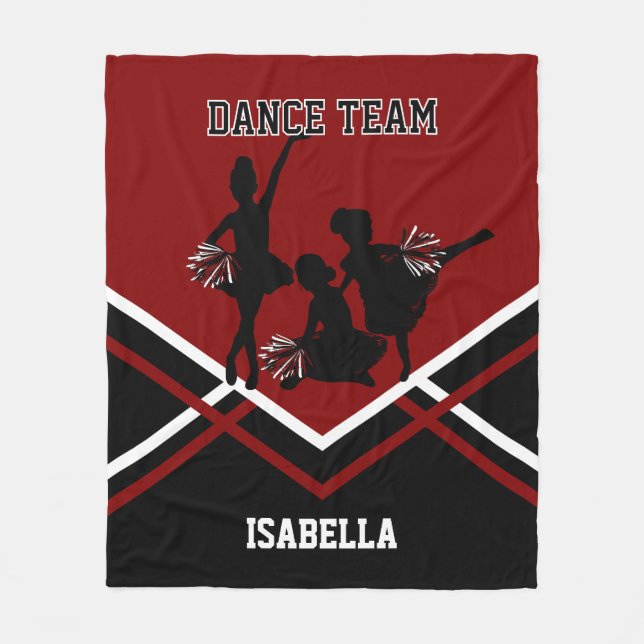 Maroon Red Dance/Cheer Team Kids Fleece Blanket (Framsidan)