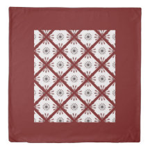Maroon Red Retro Spiro Geometric Mönster Duvet Cov