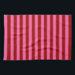 Maroon Red Rosa Rand Design Kökshandduk<br><div class="desc">Markon mörk red och rosa rand dekorativt vågrät utan att upprepa mönster Design</div>
