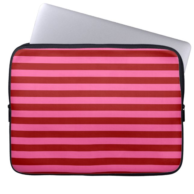 Maroon Red Rosa Rand Design Laptop Fodral (Framsidan)