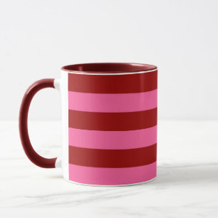 Maroon Red Rosa Rand Design Mugg