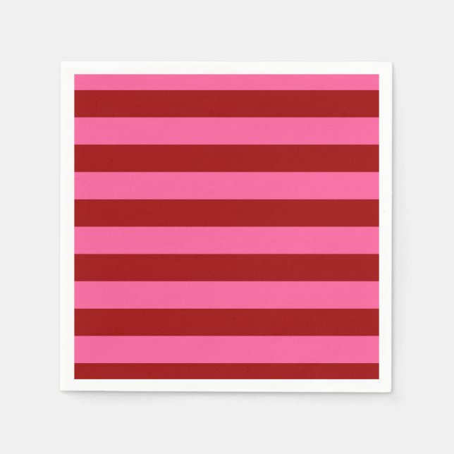 Maroon Red Rosa Rand Design Pappersservett (Framsidan)