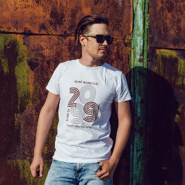 Maroon Retro Big Numbers klass: högre T Shirt