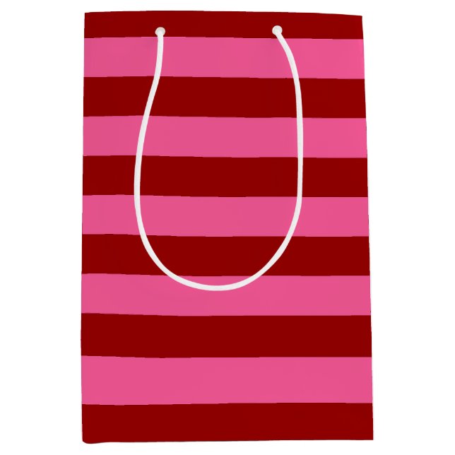 Maroon Röda Rosa Ränder Design  (Framsidan)
