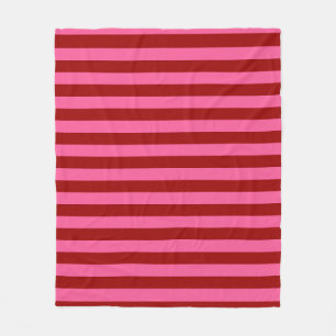 Maroon Röda Rosa Randiga Design Fleecefilt