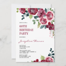 Maroon Rosa Blommig Grönska Födelsedag