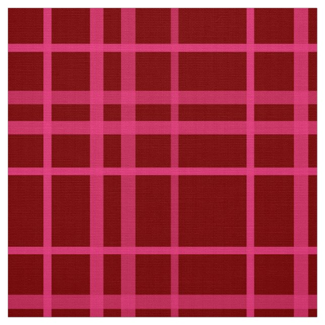 Maroon Rosa Rutig Plaid Design  Tyg (Provkarta)