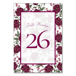 Maroon Rose Wedding Bordsnummer