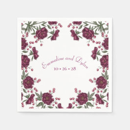 Maroon Rose Wedding Pappersservett