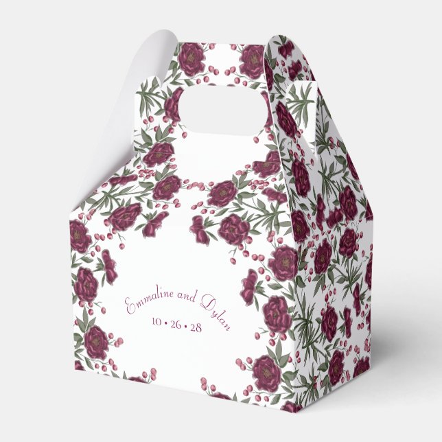 Maroon Rose Wedding Presentaskar (Framsidan Sidan)