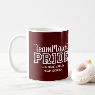 Maroon School Pride Mascot Namn Coffee Mugg