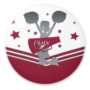 Maroon Silver Stars Cheer Cheer Cheer-lead Girls Knopp