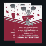 Maroon & Silver Stars Cheer Cheerleadingfest Inbjudningar<br><div class="desc">Anpassa för alla evenemang</div>