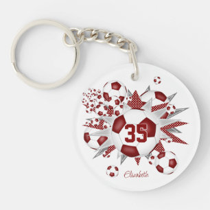 Maroon Soccer ball blowout Flickor jersey Number
