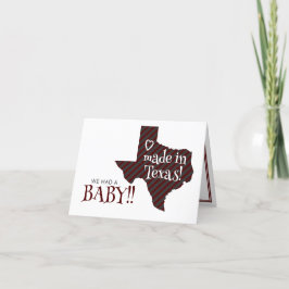 Maroon Stripe Made in Texas Photo Baby Meddelande