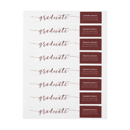 Maroon Student Script Modern figursättning runt et Etikettband