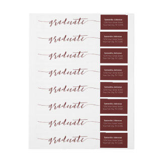 Maroon Student Script Modern figursättning runt et Etikettband