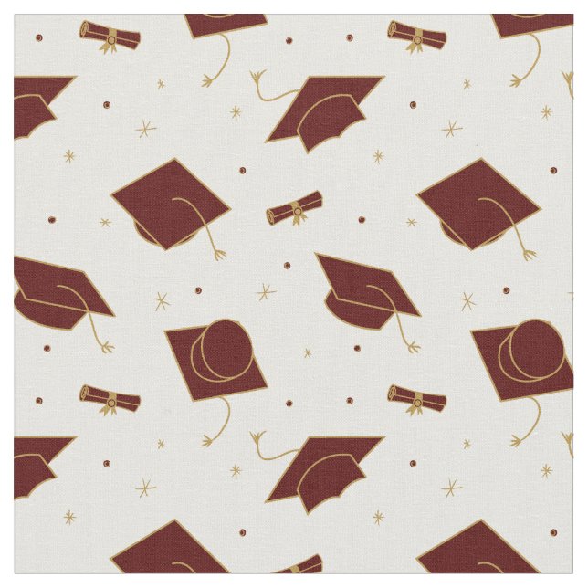 Maroon Studentmössa Toss Tyg (Närbild)