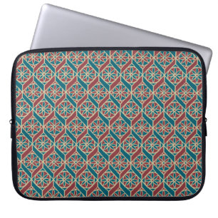 Maroon, Teal Ethnic Mönster, Flowers, Chevrons Laptop Sleeve