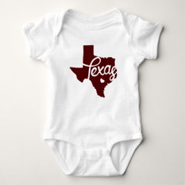 Maroon Texas Heart T Shirt