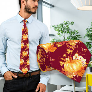 Maroon Thanksgiving Pumpkin Löv Mönster Slips