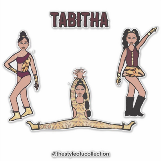 Maroon Tiger Dancer #2 Klistermärken (Framsida)