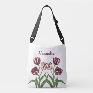 Maroon Tulips Crossbody Bag Axelväska