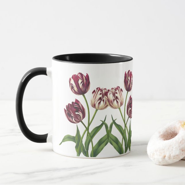 Maroon Tulips Mugg (Med munk)