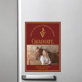 Maroon Veterinary School Photo Student Magnet