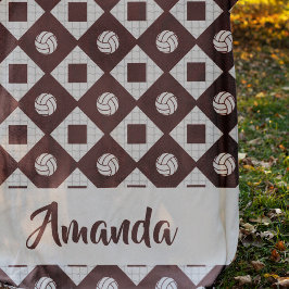 Maroon Volleyball Argyle Mönster Fleecefilt