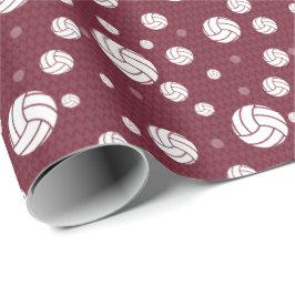 Maroon Volleyball Chevron Patterned Presentpapper