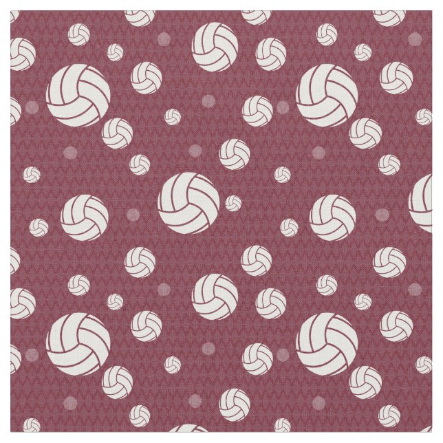 Maroon Volleyball Chevron Patterned Tyg (Närbild)