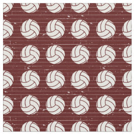 Maroon Volleyball Wood Golv Patterned Tyg
