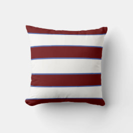 Maroon White Blue Nautical Elegant Modern Rand Kudde