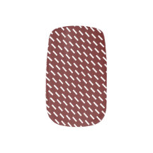 Maroon White Elegant Chic Pattern Nail Wraps