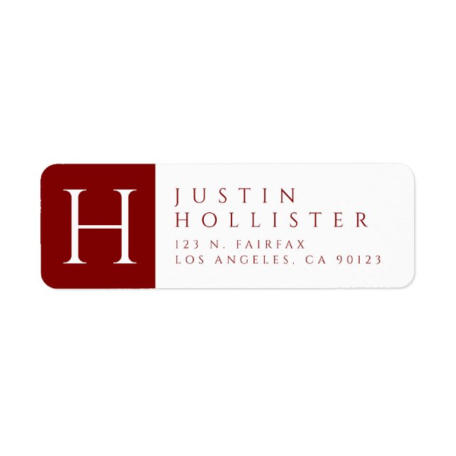 Maroon & White | Klassens Returadress Returadress Etikett (Framsidan)