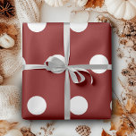 Maroon White Medium Polka dots Presentpapper<br><div class="desc">Vit maronvit Medium Polka dots Wrapping Papper</div>