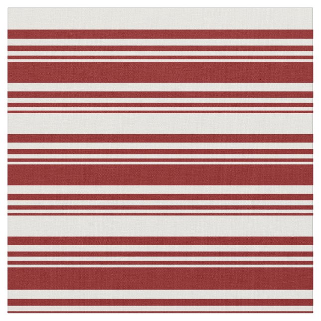 Maroon & White Mönster Tyg (Närbild)