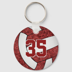 Maroon White School färg eget namn volleyball Nyckelring