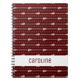 Maroon White Sticks and Dotted Lines Mönster Anteckningsbok