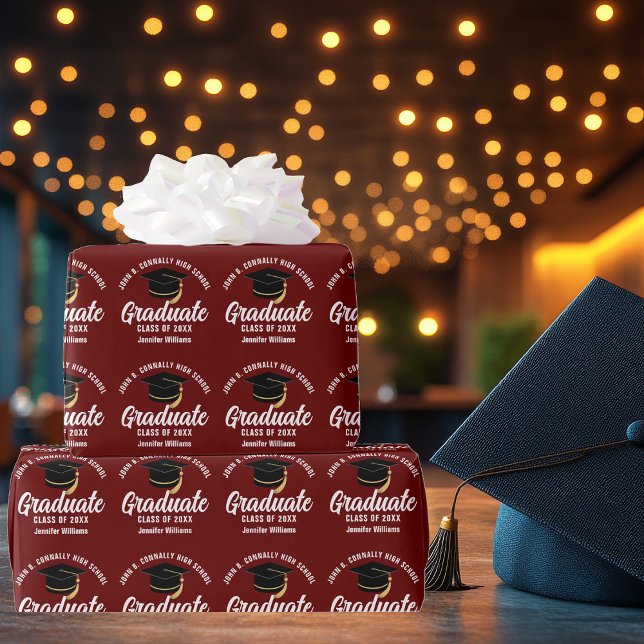 Maroon White Student Anpassningsbar 2025 Studenten Presentpapper (Skapare uppladdad)