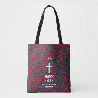 Maroon Zebra Stripes Pattern Bible Verse Christian Tygkasse
