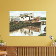 Marooned Frakt Watercolor Canvas
