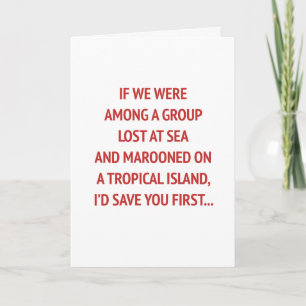 Maroonerad på en ö med din fantny Valentine Helgkort