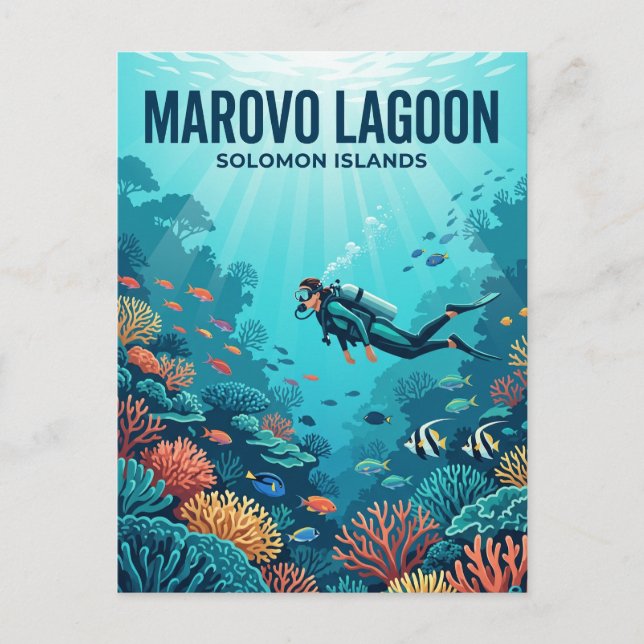 Marovo Lagun Salomonöarna Vykort (Framsida)