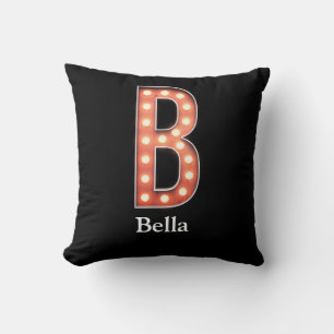 Marquee Light Monogram Brev B Personlig Kudde